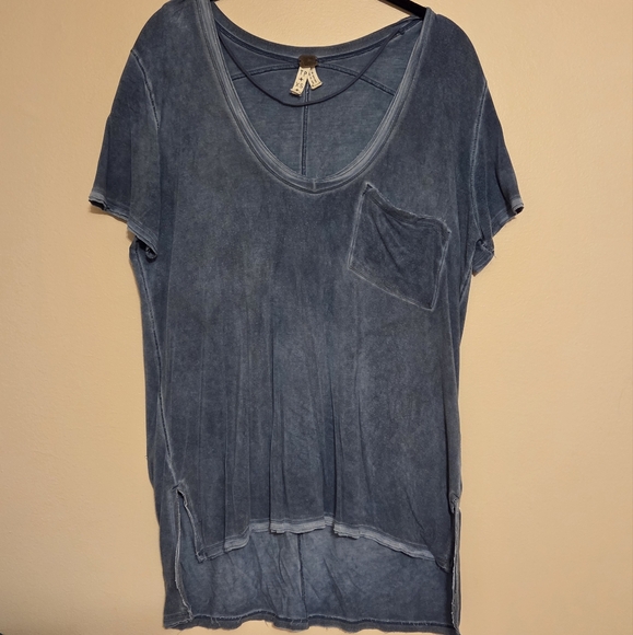 Free People Tops - Free People Distressed Short Sleeve Shirt